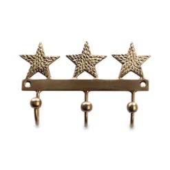 Nkuku Antique Brass Star Hooks - Set of 2