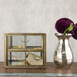 Nkuku Antique Brass Bequai Compartment Box or Jewellery Box