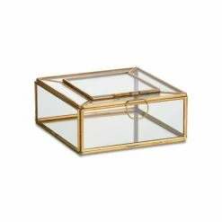 Nkuku Nalou Jewellery Box With Frame - Antique Brass - Small
