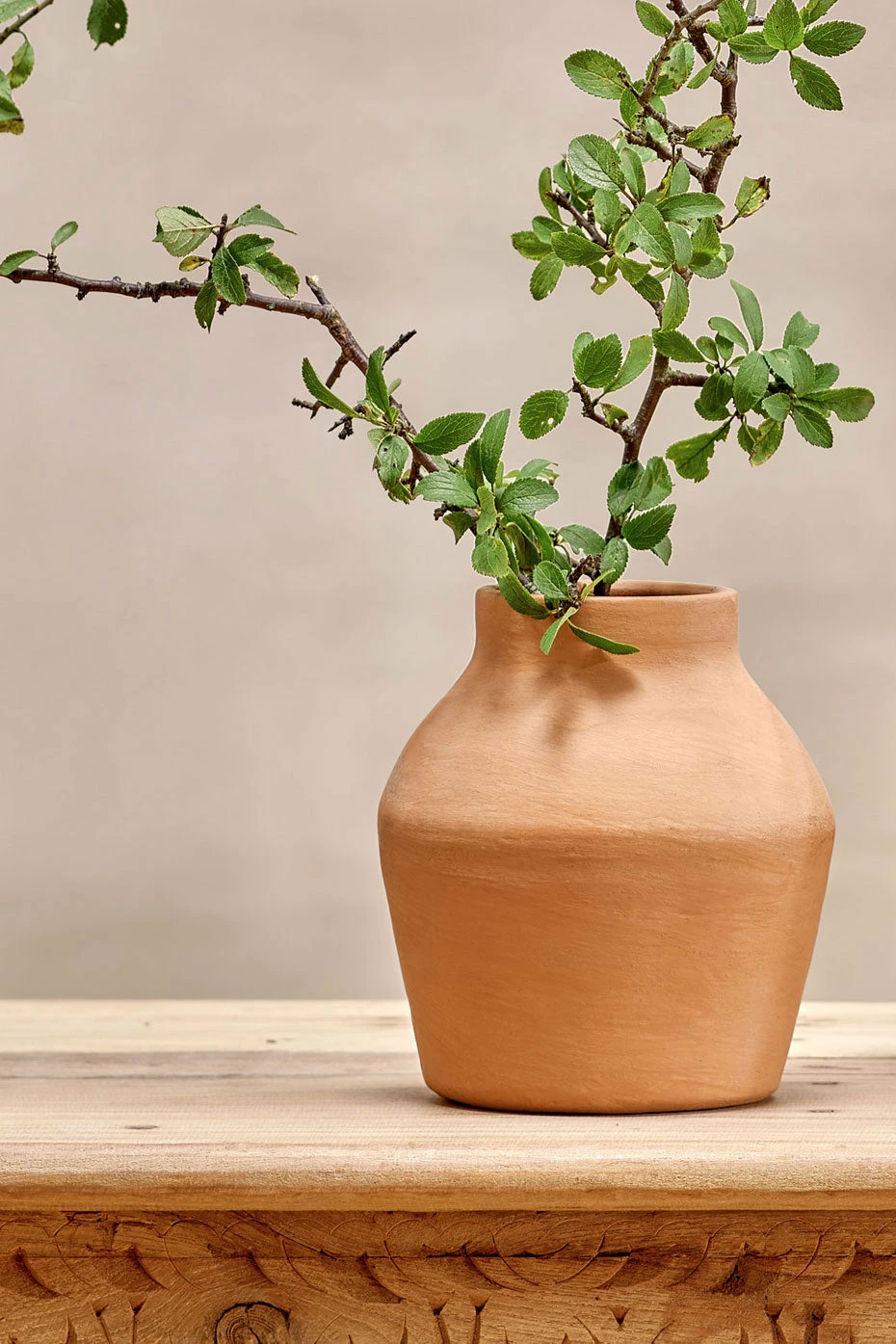 Nkuku Aged Terracotta Narpala Vase - Small 1 Nkuku Aged Terracotta Narpala Vase - Small