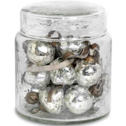 Nkuku Adisa Bauble Jar Antique Silver