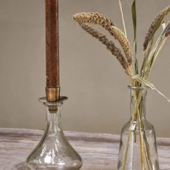 Nkuku Sirsa Glass Tapered Candlestick Clear 7 Nkuku Sirsa Glass Tapered Candlestick Clear