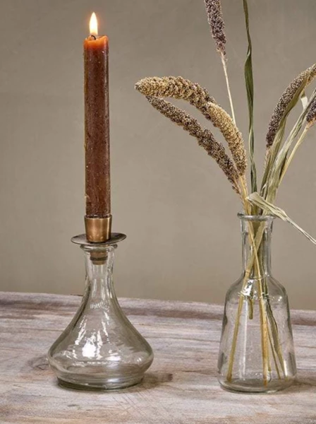 Nkuku Sirsa Glass Tapered Candlestick Clear 4 Nkuku Sirsa Glass Tapered Candlestick Clear