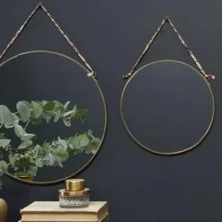 Nkuku Large Round Brass Kiko Mirror