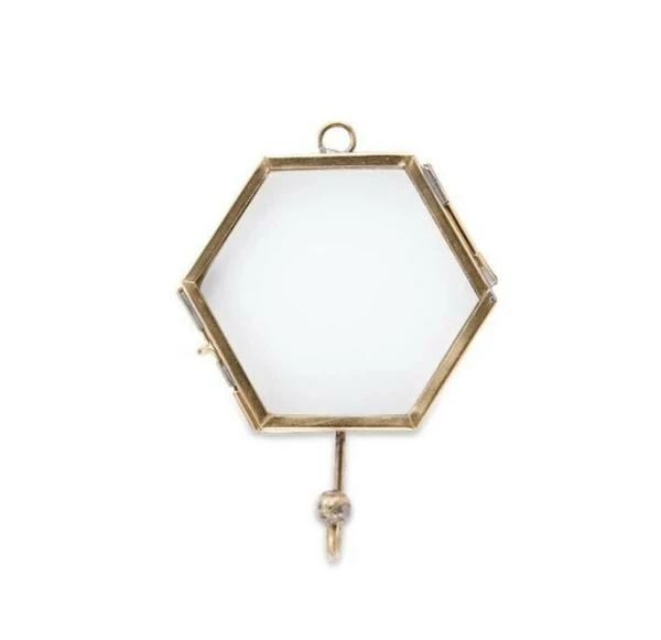 Nkuku Kiko Hexagon Antique Brass Hook 1 Nkuku Kiko Hexagon Antique Brass Hook