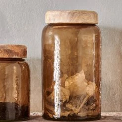 Nkuku Smoke Brown Charal Storage Jar - Large