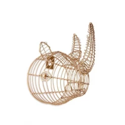 Nkuku Eko Mini Rhinoceros Head In Brass