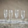 Nkuku Yala Hammered Champagne Glasses Clear Glass