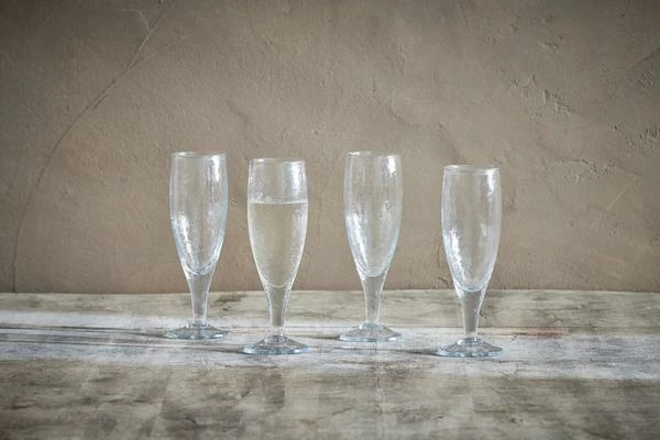 Nkuku Yala Hammered Champagne Glasses Clear Glass 1 Nkuku Yala Hammered Champagne Glasses Clear Glass