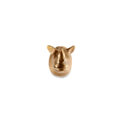 Nkuku Rhinoceros Wall Hook Brass