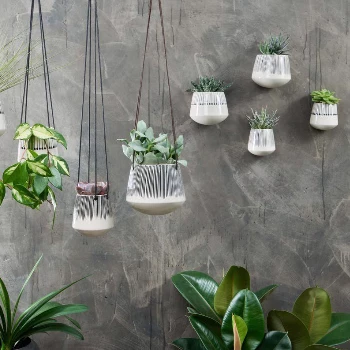 Nkuku Small Matamba Ceramic Wall Hung Planter 5 Nkuku Small Matamba Ceramic Wall Hung Planter