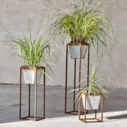 Nkuku Narlu Zinc Planter Stand Small
