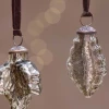 Nkuku Bhara Oak Leaf Bauble In Antique Smoke