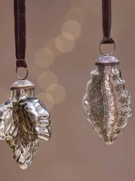 Nkuku Bhara Oak Leaf Bauble In Antique Smoke 1 Nkuku Bhara Oak Leaf Bauble In Antique Smoke