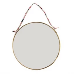 Nkuku Small Round Kiko Brass Mirror