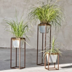 Nkuku Narlu Zinc Planter Stand Medium