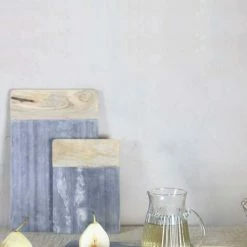 Nkuku Small Bwari Long Marble Board In Grey Mango