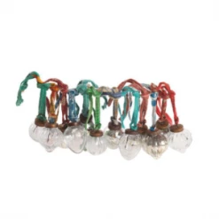 Nkuku Clear & Silver Dew Drop Glass Baubles - Set of 12