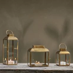 Nkuku Small Antique Brass Lantern