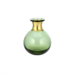 Nkuku Miza Mini Glass Vase In Green