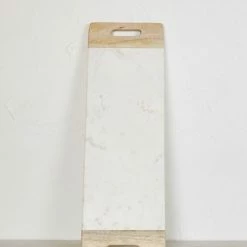 Nkuku Bwari Large White Marble And Mango Wood Platter