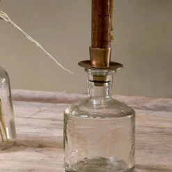 Nkuku Sirsa Glass Wide Candlestick Clear 7 Nkuku Sirsa Glass Wide Candlestick Clear