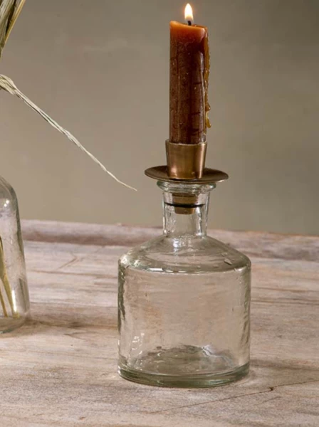 Nkuku Sirsa Glass Wide Candlestick Clear 4 Nkuku Sirsa Glass Wide Candlestick Clear