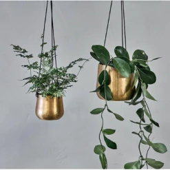 Nkuku Atsu Brass Hanging Planter Small