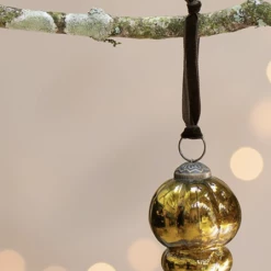 Nkuku Ura Tiered Bauble In Antique Green