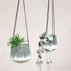 Nkuku Matamba Black Lines Large Hanging Planter