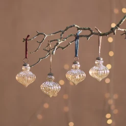 Nkuku Set of 4 Gold Luster Eliza Baubles