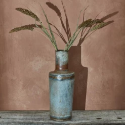 Nkuku Bennu Mini Bottle Vase Aged Zinc