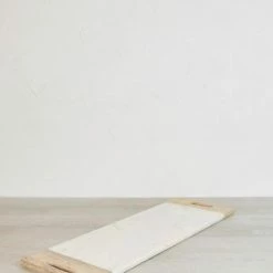 Nkuku Bwari Large White Marble And Mango Wood Platter