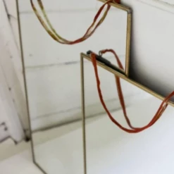 Nkuku Kiko Rectangular Brass Mirror 40 X 25