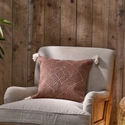 Nkuku Recycled Cushion in Rust