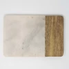 Nkuku White Marble And Mango Wood Chopping Board