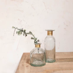 Nkuku Chara Hammered Bottle Vase - Lines Small