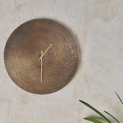 Nkuku Okota Wall Hung Clock - Brass