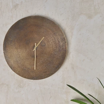 Nkuku Okota Wall Hung Clock - Brass 2 Nkuku Okota Wall Hung Clock - Brass