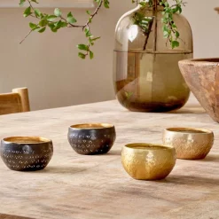 Nkuku Antique Brass Darani Tealight Holder