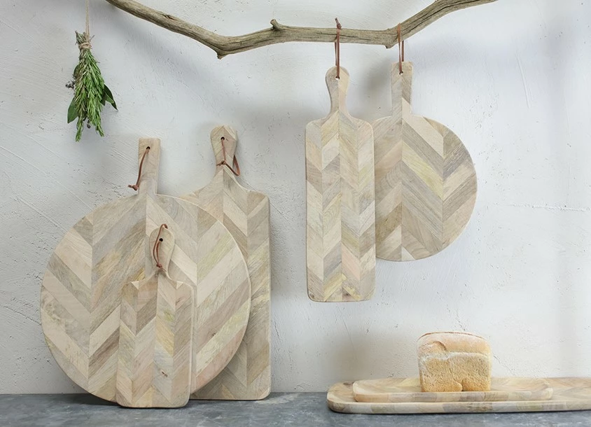 Nkuku Large Herringbone Mango Pizza Board 4 Nkuku Large Herringbone Mango Pizza Board