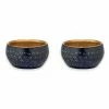Nkuku Darani Tealights Black & Antique Brass Set of 2