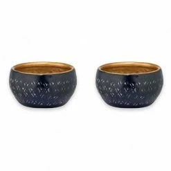 Nkuku Darani Tealights Black & Antique Brass Set of 2