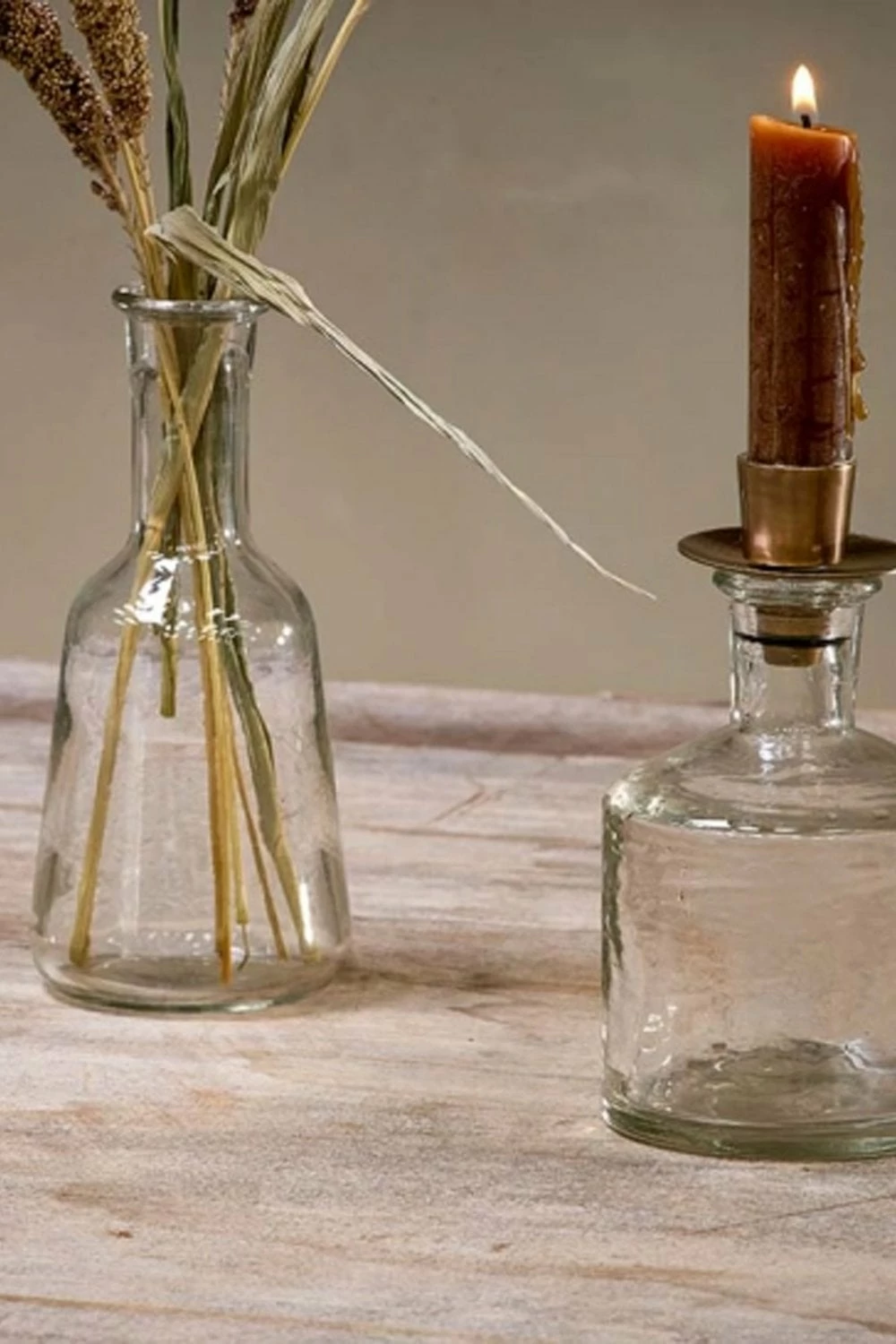 Nkuku Sirsa Tall Glass Candlestick 2 Nkuku Sirsa Tall Glass Candlestick