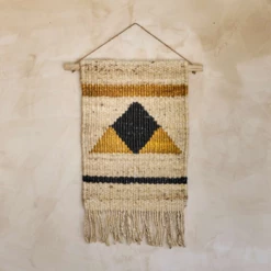 Nkuku Hombi Hemp Wall Hanging - Triangles and Mustard 5 Nkuku Hombi Hemp Wall Hanging - Triangles and Mustard