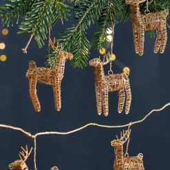 Nkuku Ramya Wire Reindeer Garland Brass 5 Nkuku Ramya Wire Reindeer Garland Brass