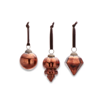 Nkuku Set of 3 Antique Rust Ura Baubles 1 Nkuku Set of 3 Antique Rust Ura Baubles