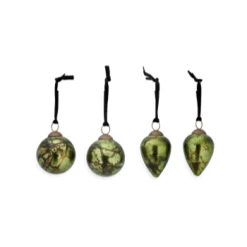 Nkuku Jalshara Baubles - Moss - Set of 4