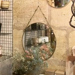 Nkuku Large Round Kiko Brass Mirror