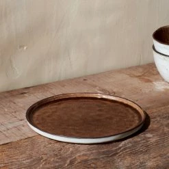 Nkuku Off-White & Brown Glazed Side Plate
